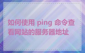 如何使用 ping 命令查看网站的服务器地址