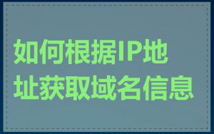 如何根据IP地址获取域名信息
