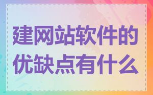 建网站软件的优缺点有什么