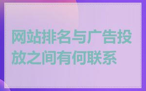 网站排名与广告投放之间有何联系