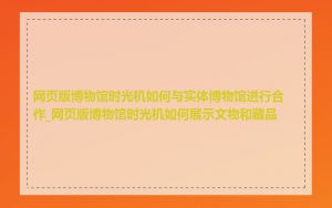 网页版博物馆时光机如何与实体博物馆进行合作_网页版博物馆时光机如何展示文物和藏品