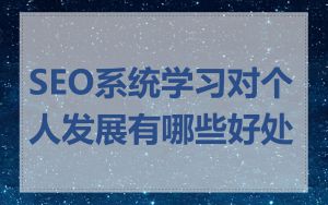 SEO系统学习对个人发展有哪些好处