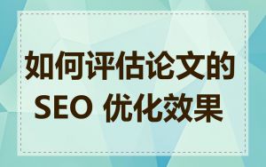 如何评估论文的 SEO 优化效果