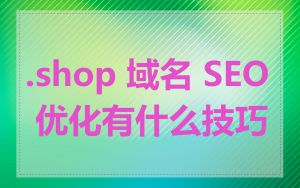 .shop 域名 SEO 优化有什么技巧