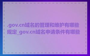.gov.cn域名的管理和维护有哪些规定_gov.cn域名申请条件有哪些