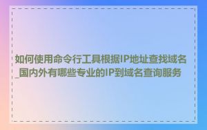 如何使用命令行工具根据IP地址查找域名_国内外有哪些专业的IP到域名查询服务