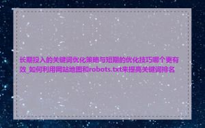 长期投入的关键词优化策略与短期的优化技巧哪个更有效_如何利用网站地图和robots.txt来提高关键词排名