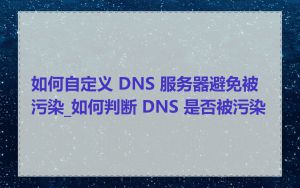 如何自定义 DNS 服务器避免被污染_如何判断 DNS 是否被污染