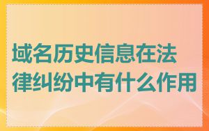 域名历史信息在法律纠纷中有什么作用