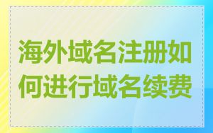 海外域名注册如何进行域名续费