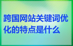 跨国网站关键词优化的特点是什么