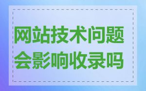 网站技术问题会影响收录吗