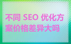 不同 SEO 优化方案价格差异大吗