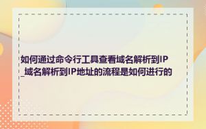 如何通过命令行工具查看域名解析到IP_域名解析到IP地址的流程是如何进行的