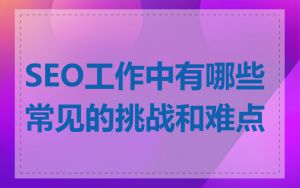 SEO工作中有哪些常见的挑战和难点