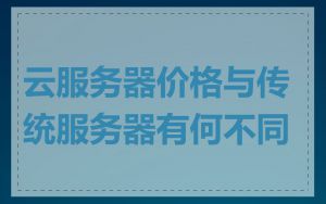 云服务器价格与传统服务器有何不同