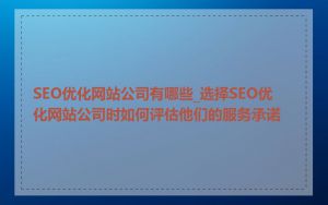 SEO优化网站公司有哪些_选择SEO优化网站公司时如何评估他们的服务承诺