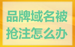 品牌域名被抢注怎么办
