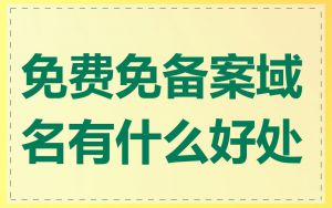 免费免备案域名有什么好处