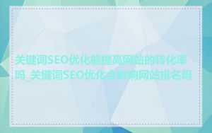 关键词SEO优化能提高网站的转化率吗_关键词SEO优化会影响网站排名吗