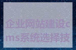 企业网站建设cms系统选择技巧