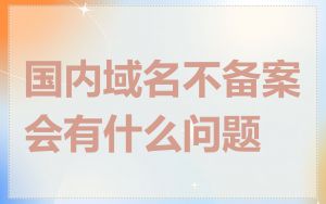 国内域名不备案会有什么问题