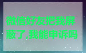 微信好友把我屏蔽了,我能申诉吗