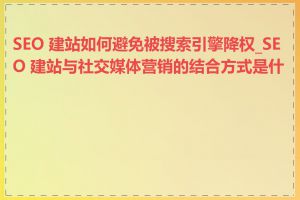 SEO 建站如何避免被搜索引擎降权_SEO 建站与社交媒体营销的结合方式是什么