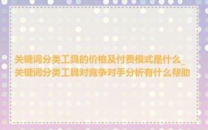 关键词分类工具的价格及付费模式是什么_关键词分类工具对竞争对手分析有什么帮助