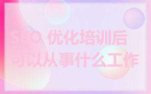 SEO 优化培训后可以从事什么工作