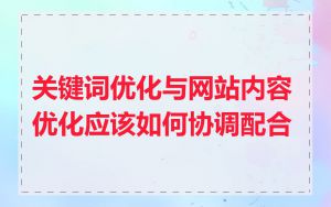 关键词优化与网站内容优化应该如何协调配合