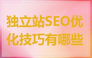 独立站SEO优化技巧有哪些