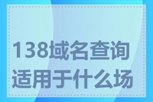 138域名查询 适用于什么场景