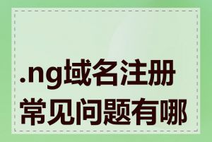 .ng域名注册常见问题有哪些