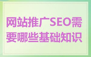 网站推广SEO需要哪些基础知识