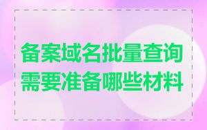 备案域名批量查询需要准备哪些材料