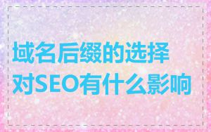 域名后缀的选择对SEO有什么影响