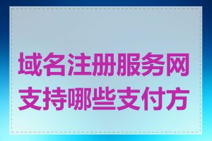 域名注册服务网支持哪些支付方式