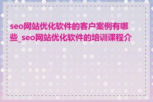 seo网站优化软件的客户案例有哪些_seo网站优化软件的培训课程介绍