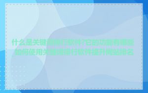 什么是关键词排行软件?它的功能有哪些_如何使用关键词排行软件提升网站排名