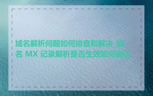域名解析问题如何排查和解决_域名 MX 记录解析是否生效如何确认