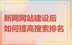新网网站建设后如何提高搜索排名
