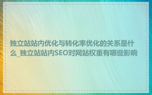 独立站站内优化与转化率优化的关系是什么_独立站站内SEO对网站权重有哪些影响