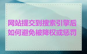 网站提交到搜索引擎后如何避免被降权或惩罚