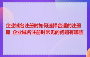 企业域名注册时如何选择合适的注册商_企业域名注册时常见的问题有哪些