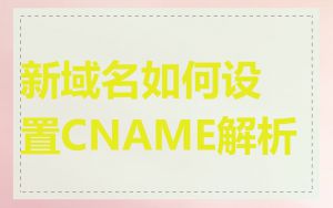 新域名如何设置CNAME解析