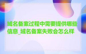 域名备案过程中需要提供哪些信息_域名备案失败会怎么样