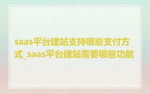 saas平台建站支持哪些支付方式_saas平台建站需要哪些功能