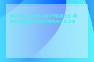 网站安全检测软件能否发现黑客攻击_网站安全检测软件的数据隐私安全如何保障