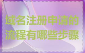 域名注册申请的流程有哪些步骤